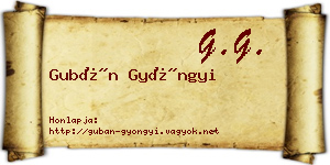 Gubán Gyöngyi névjegykártya